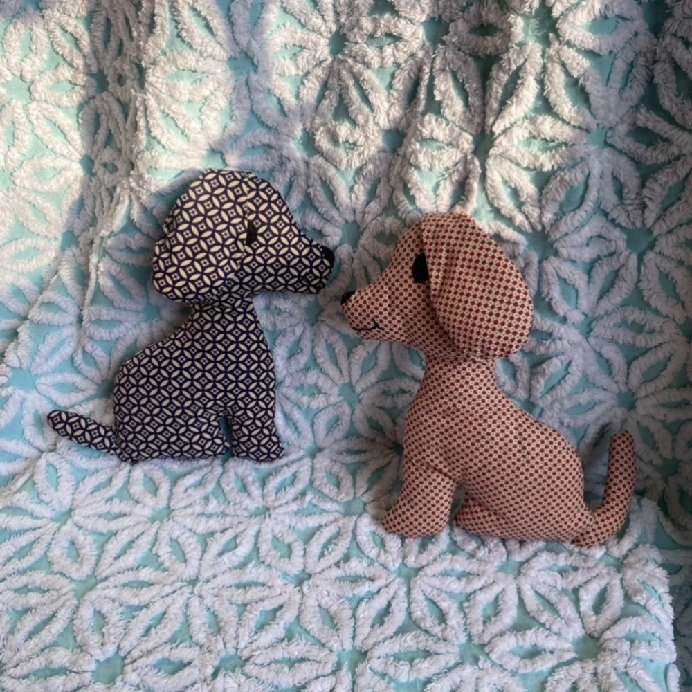 Vintage stuffed puppies 1950s handmade quilt puppy dogs stuffed animals